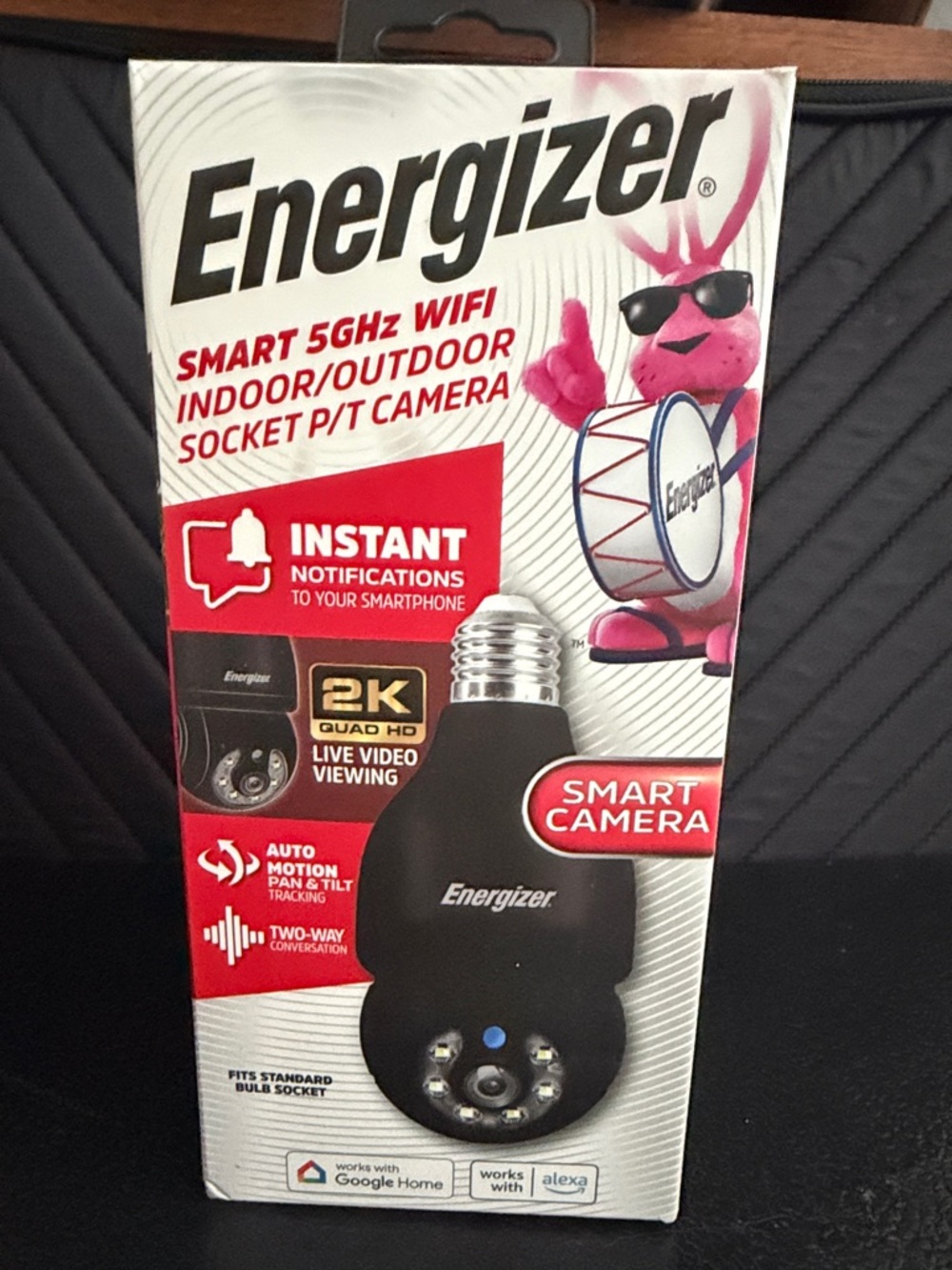 Energizer Smart 5GHz WiFi Indoor/Outdoor Socket PT Camera - Black